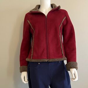 L.L. Bean Women's Burgundy Teddy Jacket Size MP